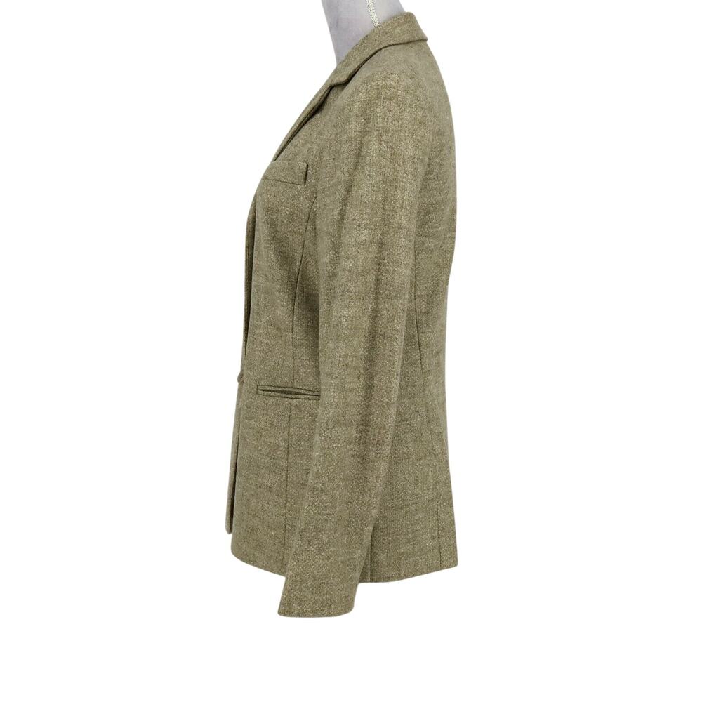 Lafayette 148 Jacket Womens 4 Beige Green Wool Cashmere Blend Lined Blazer New - Picture 14 of 16